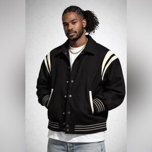 Black and white Varsity Jacket nwot